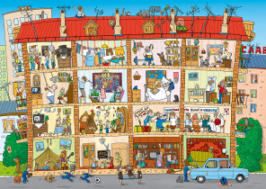 " ФРЕЯ" Пазл 2000 элемент. PZL- 2000/ 31 Панельный дом и жители в нем