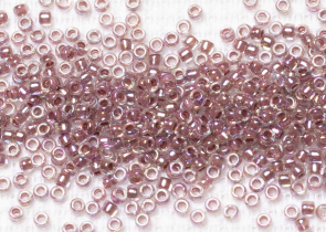 Бисер Япония круглый 15/0 10 г 0771 хрусталь/земляника радужный, окрашенный изнутри
