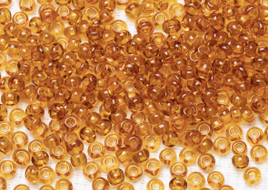 Бисер Чехия круглый 08/0 50 г 10070h прозрачный темно-янтарный квадратное отверстие